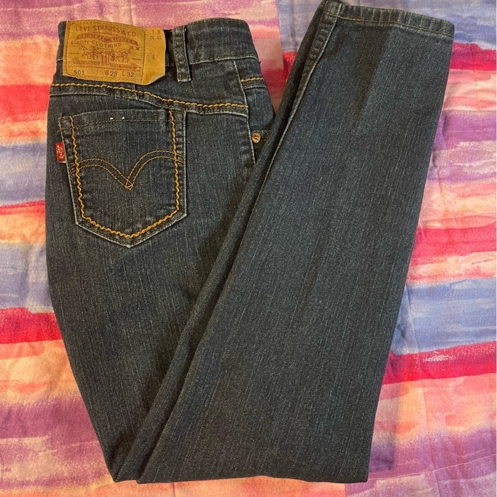 Vintage Levi’s 501 Made in USA Women’s Low Rise Dark Wash Jeans | Sz 28x32